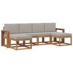 vidaXL Ensemble de canapés d'extérieur 6 pc Gris Naturel et Clair