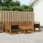 vidaXL Ensemble de canapés d'extérieur 5 Pièces Naturel