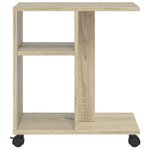 vidaXL Table d'appoint avec roues chêne sonoma bois d'ingénierie