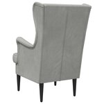 vidaXL Fauteuil Gris clair Velours
