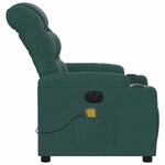 vidaXL Fauteuil de massage inclinable électrique Vert foncé Tissu