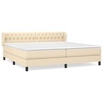 vidaXL Sommier à lattes de lit avec matelas Crème 200x200 cm Tissu