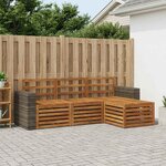 vidaXL Ensemble de canapés d'extérieur 4 Pièces Naturel