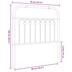 vidaXL Tête de lit métal blanc 90 cm