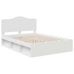 vidaXL Cadre de lit avec tête de lit Blanc 140 x 190 cm Pin massif