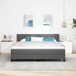 vidaXL Lit tapissier avec matelas - Gris foncé  180 x 200 cm  Tissu.