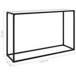 vidaXL Table console Blanc 120x35x75 cm Verre trempé