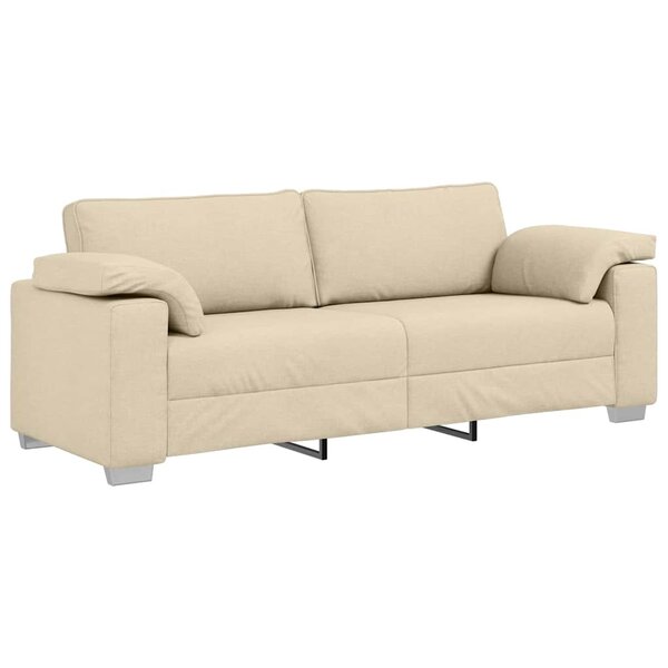 vidaXL Canapé Crème 219 x 80 x 82 cm tissu