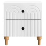 vidaXL Cabinet de chevet avec tiroir Blanc brillant 43 x 34 5 x 48 cm