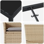 Ensemble de salle à manger de jardin 5 pièces vidaXL avec coussins en rotin poly beige
