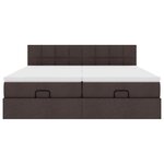 VidaXL Cadre de lit ottoman avec matelas marron foncé 180x200 cm tissu