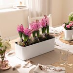 LECHUZA Jardinière CUBE Glossy Triple ALL-IN-ONE Blanc brillant
