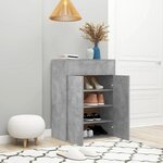 vidaXL Armoire à chaussures Gris béton 60x35x84 cm Bois d'ingénierie
