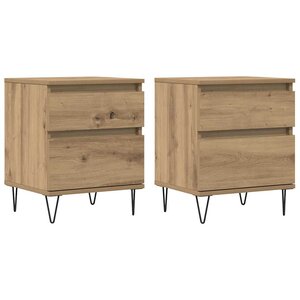 vidaXL Tables de chevet 2 Pièces chêne artisanal 40x35x50 cm
