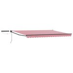 vidaXL Auvent rétractable électrique Rouge  Blanc  Anthracite 5 x 3 m