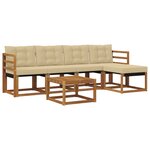 vidaXL Ensemble de canapés d'extérieur 6 pc Naturel et Beige