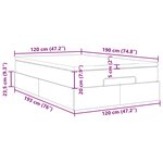 vidaXL Lit ottoman avec matelas bleu foncé 120x190 cm velours