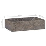 vidaXL Lavabo 45x30x12 cm marbre gris brillant