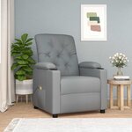 vidaXL Fauteuil de massage Gris clair Tissu