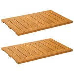 vidaXL Tapis de bain Uni Marron 60 x 40 cm bois