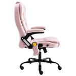 Chaise fauteuil siège de bureau informatique étude de massage Rosevelours rose 02_0024021