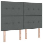 vidaXL Lit à ressorts avec bandes LED Gris 140 x 190 cm tissu