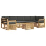 vidaXL Ensemble de canapés d'extérieur 8 pc Blanc et anthracite