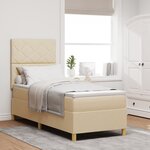 vidaXL Lit avec sommier et matelas crème 80x200 cm en tissu