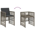 vidaXL Chaises de jardin avec coussins lot de 4 gris résine tressée