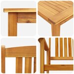 Ensemble de jardin 7 pièces en bois d'acacia solide