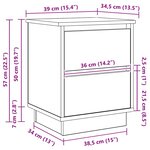 vidaXL Cabinet de chevet Blanc 39 x 34.5 x 50 cm Bois d'ingénierie