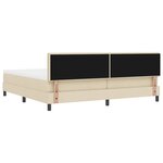 vidaXL Lit boxspring avec matelas Crème 200 x 200 cm tissu