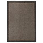 vidaXL Tapis à tissage plat d'extérieur 140x200 cm Marron foncé