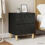 vidaXL Table de chevet 2 pc Noir 43 x 34 5 x 48 cm Bois d'ingénierie