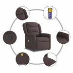 vidaXL Fauteuil de massage inclinable Marron foncé Tissu