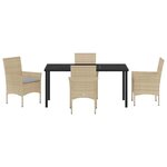 vidaXL Ensemble de salle à manger pour jardin 5 Pièces Beige Poly rotin