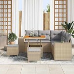 vidaXL Ensemble de canapé de jardin 8 Pièces Beige et Gris clair