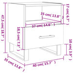 vidaXL Tables de chevet 2 Pièces blanc brillant 40x35x47 5 cm