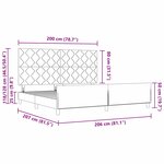 Cadre de lit VidaXL Crème 200x200 cm en tissu