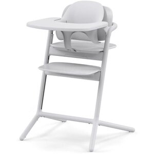 Chaise haute évolutive 3 en 1 LEMO 2 - Blanc - Réglable hauteur et profondeur - Set bébé