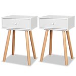 vidaXL Table de chevet 2 Pièces Bois de pin massif 40 x 30 x 61 cm Blanc