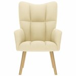 vidaXL Chaise de relaxation Crème Tissu