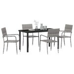 vidaXL Ensemble de salle à manger pour jardin 5 Pièces Gris polyrotin