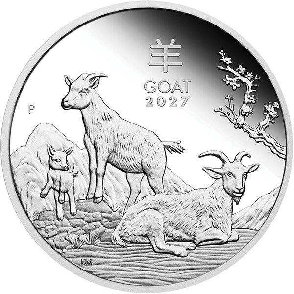 Monnaie GOAT Australian Lunar Series III 1/2 Oz Argent 50 Cents Australia 2027 (PRÉCOMMANDE)