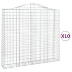 vidaXL Paniers à gabions arqués 10 Pièces 200x30x180/200 cm Fer galvanisé