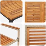Ensemble de salle à manger de jardin en 9 pièces beige en poly rattan acacia