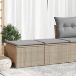 vidaXL Salon de jardin avec coussins 2 Pièces beige résine tressée acacia