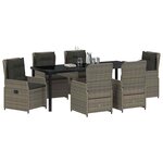 vidaXL Ensemble de salle à manger pour jardin 7 Pièces Gris polyrotin
