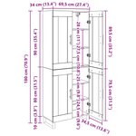 vidaXL Haut Armoire 2 Pièces Chêne artisanal Bois Aggloméré et Verre