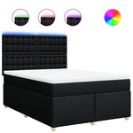 vidaXL Sommier à lattes de lit avec matelas Noir 140x200 cm Tissu